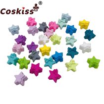 Baby bite Tooth Stick Silicone Food Grade Drip Gum Butterfly Knots Stars Infant Teeth Tape Holes Silica Gel Loose Beads
