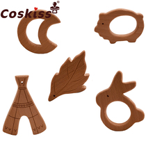 Baby Grinding Beech Wood Animal Shape DIY Necklace Pendant Beech Wood Handicraft