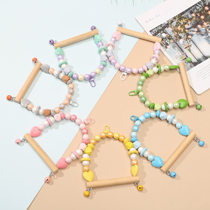 Loving Pearlescent Semi-circle Colorful Wooden Birds Autumn Thousands Pets Autumn Thousands of Standing Shelf Parrot Bird Cage Toys Wooden Autumn