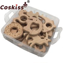 DIY Beech Wood Animal Elephants Small Bird Grinders Suit Baby Care Necklace Nipple Clips Bracelet Bracelet Accessories