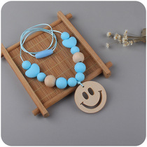 New infant supplies Smiley Face Tooth Gum Necklace Baby Silicone Bead Bites Grind Teeth Chew Pendant Necklace
