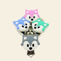 Manufacturer Supplied Silicone Pacifier Clip Cartoon Fox Duckbill Buckle Stainless Steel Anti-Drop Chain Clip Customizable