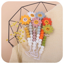 Baby Supplies New Crochet Needle DIY Sun Flower Pacifier Clips Baby Silicone Bead Sunflower Clip Pacifier Chain