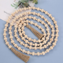 ins decoration Nordic wind original wood beads Beads Hemp Rope Strings Beads Childrens Home Decoration Pendant Diy Ornament Accessories