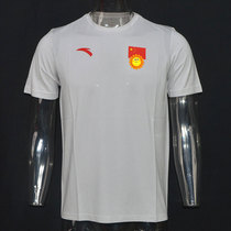 Ann Stepping Sponsor Tokyo China Delegation National Team Breathable Round Collar Sand Grain Grey Speed Dry Sports Short Sleeve Stitch Cardigan