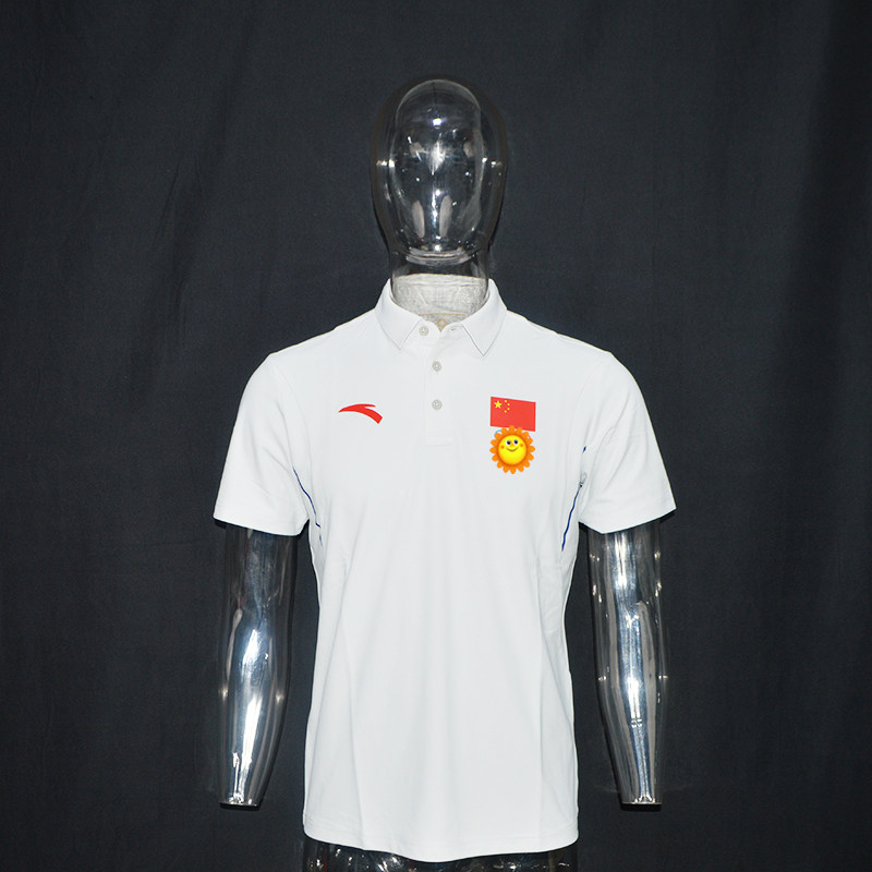 Anta sponsored Tokyo 2021 Chinese delegation's national team of fast dry sand grain ash short sleeves to lead the POLO shirt