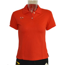 Lining Li Ning sponsored CCTV sports live reporter breathable sweat-absorbing womens letter red short-sleeved POLO shirt