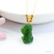 S925 silver inlaid natural Hetian jade pendant 18k gold beads jasper Pixiu sweater chain gift for girlfriend chrysoprase