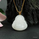 Natural Hetian Jade Pendant White Jade 18k Gold Inlaid Buddha Necklace New Year Gift High-end Buddha Pendant