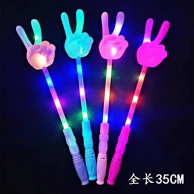 ທ່າທາງທີ່ສະຫວ່າງສະໄຫວ stick thumb stick flash finger stick ບັນຍາກາດ props ໂຮງຮຽນອະນຸບານ ກິດຈະກໍາວັນເດັກນ້ອຍ fluorescent stick