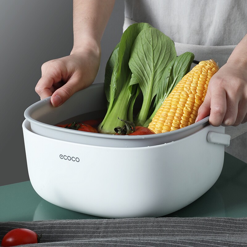 Vegetable Wash Basin Drain Basket Kitchen Domestic Double Drain basket Vegetable Basket Multifunction Minimalist Creative Tea Table Fruit Tray