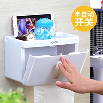Toilet toilet tissue box Punch-free creative waterproof toilet paper holder Suction cup type roll paper tube Toilet paper shelf