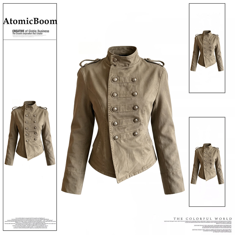 American Retro Khaki Napoleon Denim Jacket for Women, Autumn Design, Stylish Slim-Fit Short Jacket Top American Retro Khaki Napoleon Denim Jacket for Women, Autumn Design, Stylish Slim-Fit Short Jacket Top
