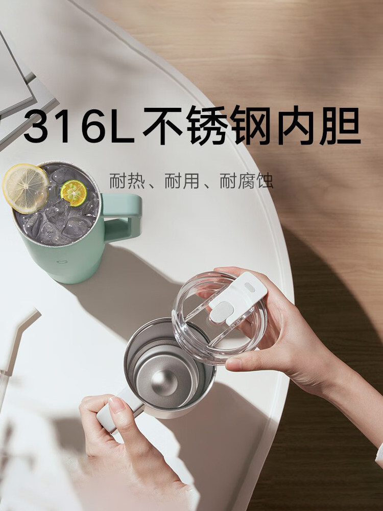 Xiaomi Selected Insulated Cup Mijia Straw Cup Giant Water Cup Car Portable Ice Cup 316L Stainless Steel