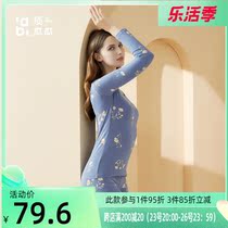 Top melon melon thin autumn clothes autumn pants 21 years new printed ladies cotton sweater winter hit bottom warm lingerie suit