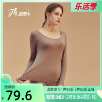 Top melon Melon Warm Underwear Women Modale Round Collar Pure Color Beating Bottom Autumn Winter Autumn Clothes Autumn Pants Suit Women 20 Years New Products