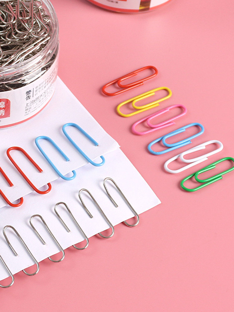 M&G Paper Clips Office Supplies Colorful Paper Clips for Finance and Office Use U-Shaped Document Clips Creative Colorful Clips Storage Box Locking Clips Ring-Shaped Clips a Box of Paper Clips