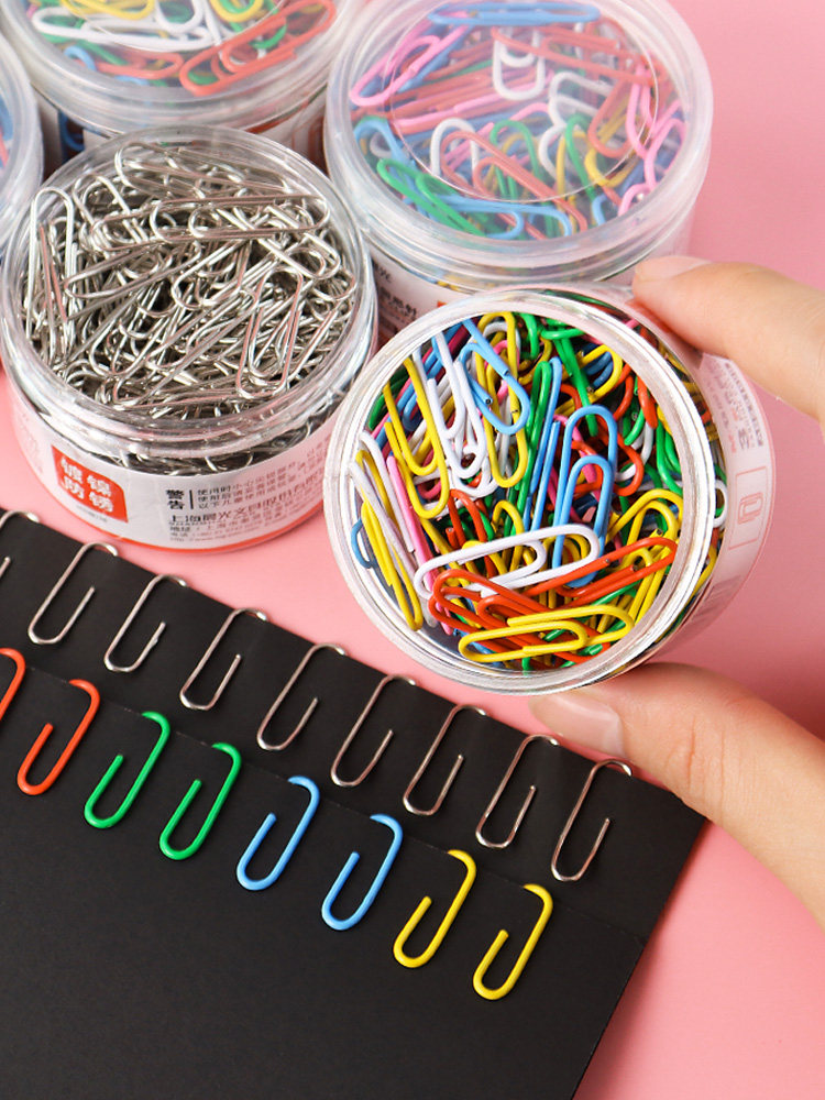 M&G Paper Clips Office Supplies Colorful Paper Clips for Finance and Office Use U-Shaped Document Clips Creative Colorful Clips Storage Box Locking Clips Ring-Shaped Clips a Box of Paper Clips