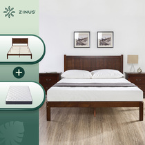 ZINUS American pastoral style solid wood bed 25CM latex independent spring mattress 1 5m1 8m furniture combination