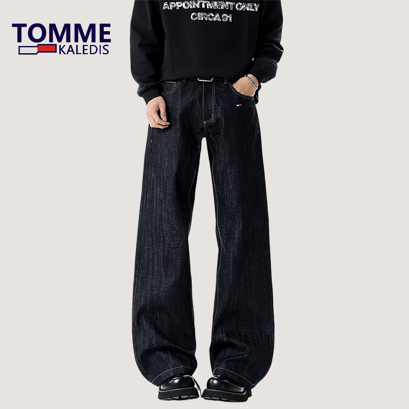 Calody Tommy Casual Pants American Retro Straight-Leg Jeans for Men, Loose and Versatile for Spring and Summer Calody Tommy Casual Pants American Retro Straight-Leg Jeans for Men, Loose and Versatile for Spring and Summer