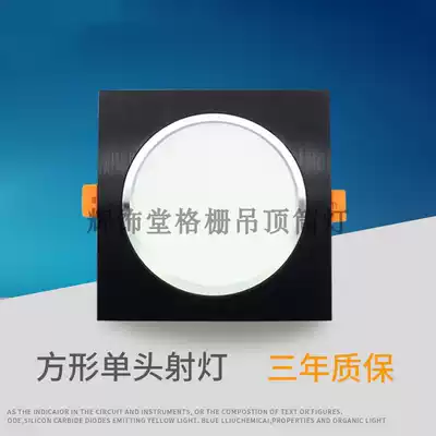 LED single and double-headed square grille ceiling ceiling downlight spotlight grid grape rack embedded bold light 15x15