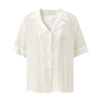 Summer mecity Silk womens skin-friendly professional set temperament light mature wind lapel collar short sleeve shirt 52