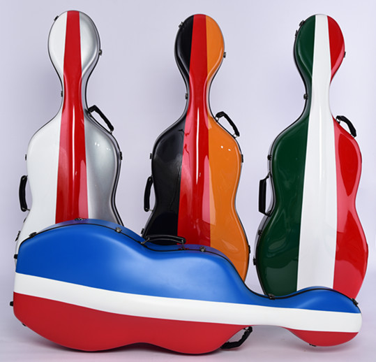JTCASES Jintian carbon fiber cello case color matching matte glossy national flag series