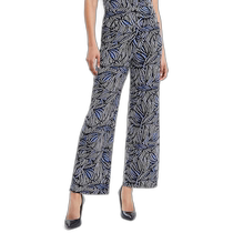 (Direct mail from the United States) Anne Klein) compact printed high-waisted ankle-length knitted trousers