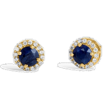 savvy cie jewels18K gold sterling silver 1 78Gtw natural blue sapphire and white zircon