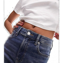 Hong Kong direct mail trendy luxury Topshop womens Jamie flared mid-length blue jeans