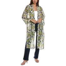 Anne Klein Chiffon Duster - White (American Outlet) Straight Hair