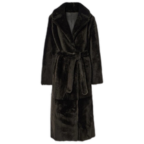 Hong Kong direct mail trendy luxury YVES SALOMON womens reversible belted shearling coat 001233