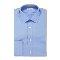 Hong Kong direct mail trendy luxury Charvet mens blue cotton shirt 3 22 Single Cuff 100