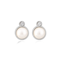 (Direct Mail from Korea) JUDY AND PAUL MIA Colored Crystal Pearl Earrings#Platinum
