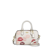 US Direct Mail COACH Mini Rowan Crossbody Bag with Lipprint CZ944 Gold Chalk Multicolor