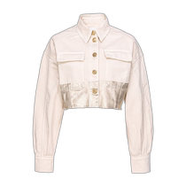 Hong Kong direct mail trendy luxury Pinko womens metallic splicing denim jacket 102944A1MR