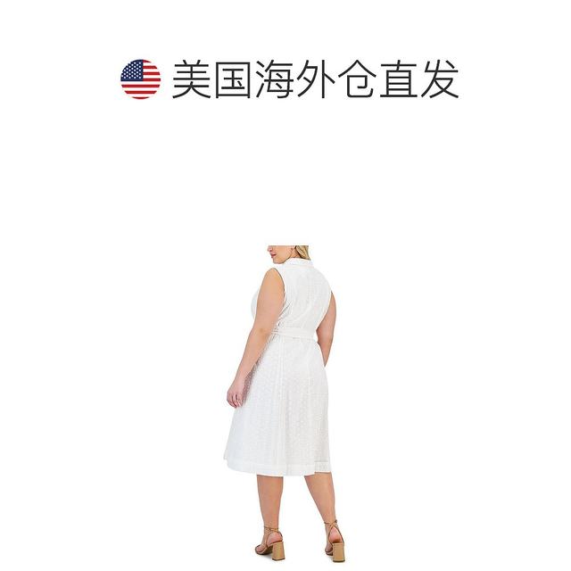 annekleinPlus Women's Collar Midi Shirt Dress - ຜົມຊື່ສົດໃສ