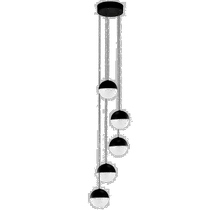 vonnRavello VAC3285BL 5-light integrated LED chandelier lighting fixture with sphere
