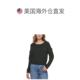 dknyjeans Women's Drop Shoulder Crew Neck Pullover Sweater - ຜົມຊື່ດຳ