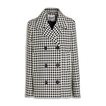 Hong Kong direct mail trendy luxury CLAUDIE PIERLOT womens double-breasted checkered cotton twill coat C