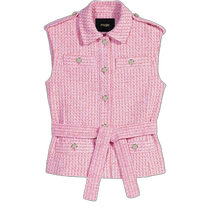 Hong Kong direct mail trendy luxury Maje womens sleeveless tweed jacket MFPVE00550M002