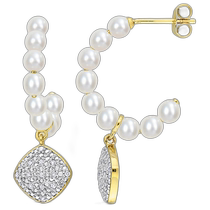 American direct mail julianna b womens earrings pearl diamond gold pendant