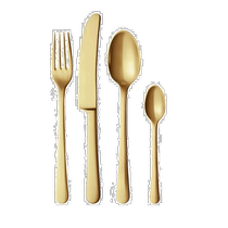 GEORG JENSEN COPENHAGEN 4-Piece Gift Box Matte Gold Cutlery Set - Multiple Pieces (