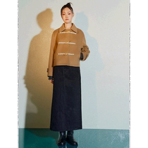 Korean direct mail kuho plus jacket womens light brown short horn button wool comfortable casual long sleeve