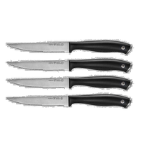 Henckels Forged Elite 4-Piece Steak Knife Set - Black (American Outlet) Straight