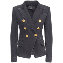 Hong Kong direct mail fashionable luxury Balmain Balmain womens cotton denim six-button suit jacket