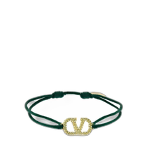 Hong Kong direct mail Valentino Valentino womens crystal V logo fine chain adjustable bracelet