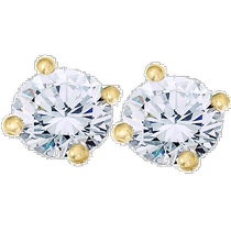 pompeii3VVS 2 Ct 14k Yellow Gold Moissanite Screw Back Studs