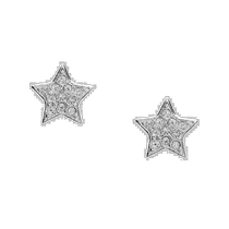 Fossil Womens Silver Stainless Steel Earrings - Silver (USA Outlet) Straight Hair