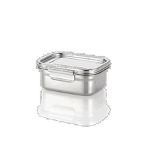 Minimal Stainless Steel Lunch Box 1000ml Set of 2 - Silver (American Outlet) Straight Hair